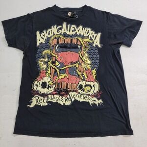 Rare! Asking Alexandria Reckless & Relentless Hour Glass T-Shirt Sz L Bay Island